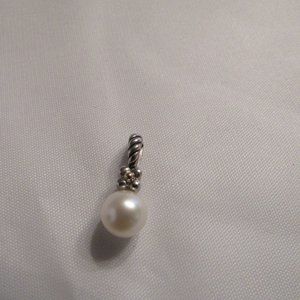14K Gold/Sterling and Pearl Pendant